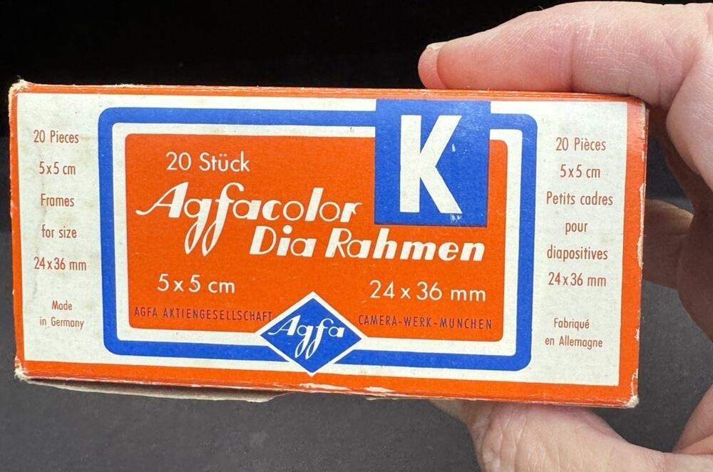 AGFACOLOR DIA-RAHMEN GLASS SLIDE FRAMES slide holders In Box -C15